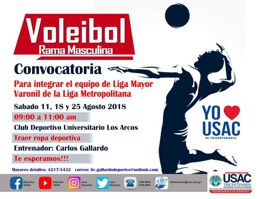 Convocatoria Voleibol Masculino 2018